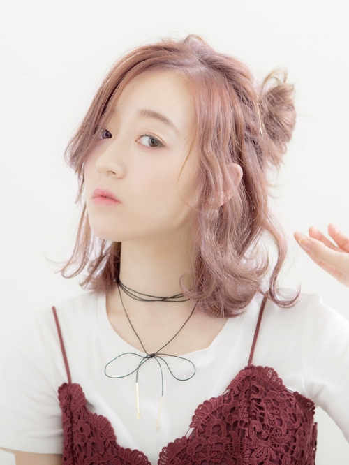 【Euphoria】ピンクカラー×メッシーバン★アレンジヘア